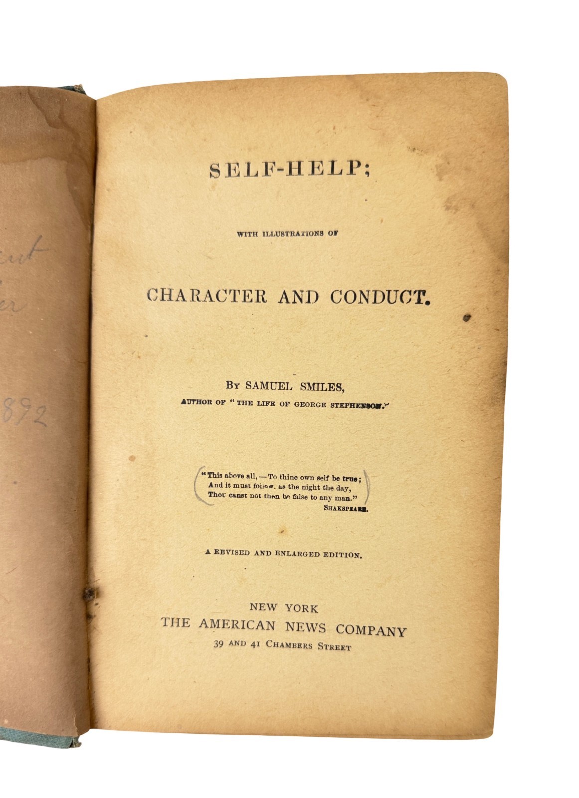 Self-Help by Samuel Smiles 1892 AND Character 1915 Two Excellent Antique Books