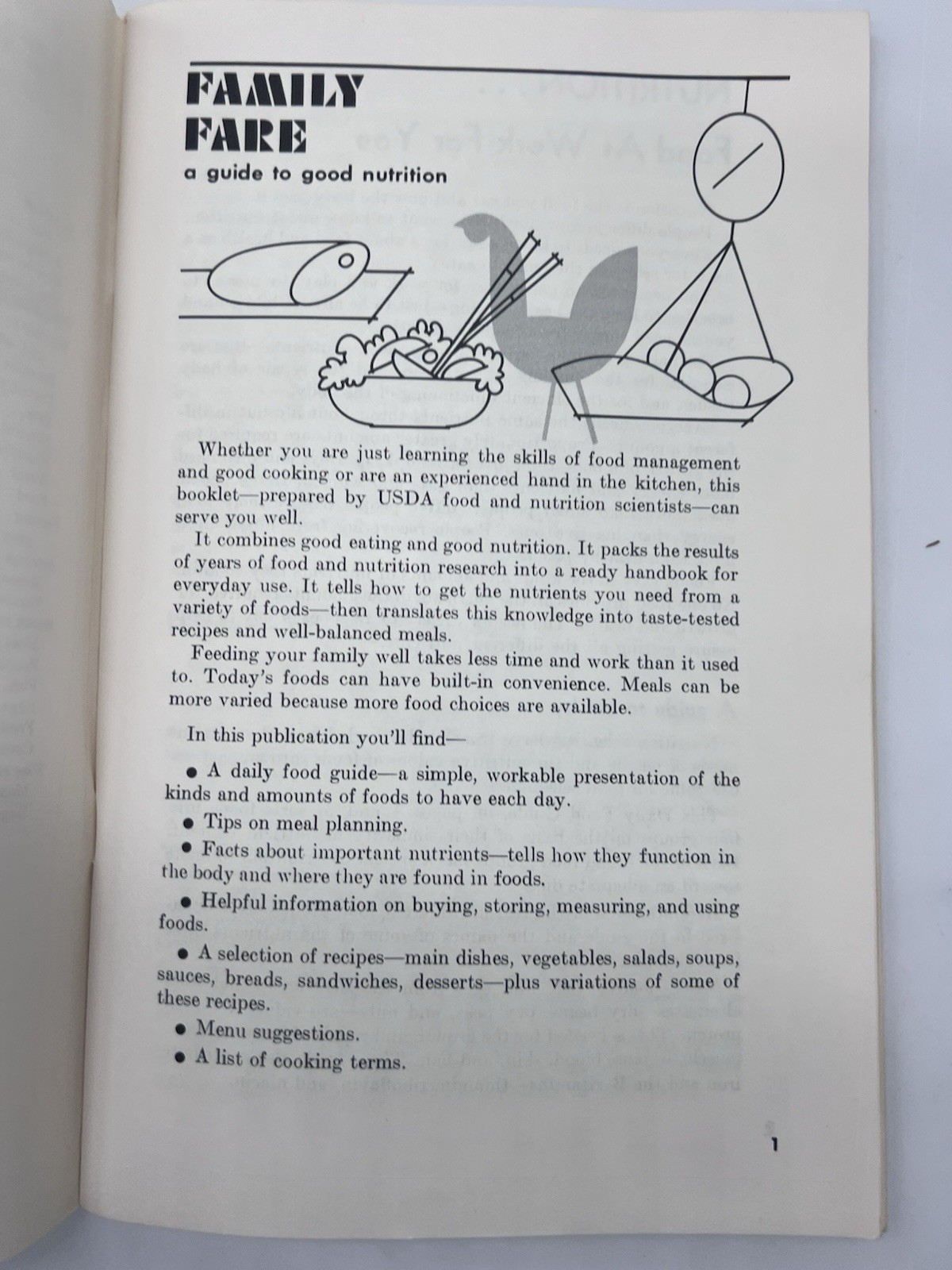 Sen Hubert Humphrey Stamped: Family Fare A Guide To Good Nutrition Food 1970