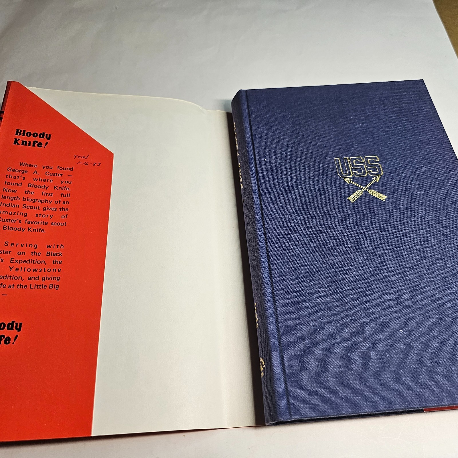 AUTHOR INSCRIBED 1ST EDITION? “BLOODY KNIFE” CUSTER’S SCOUT BOOK WILLISTON ND
