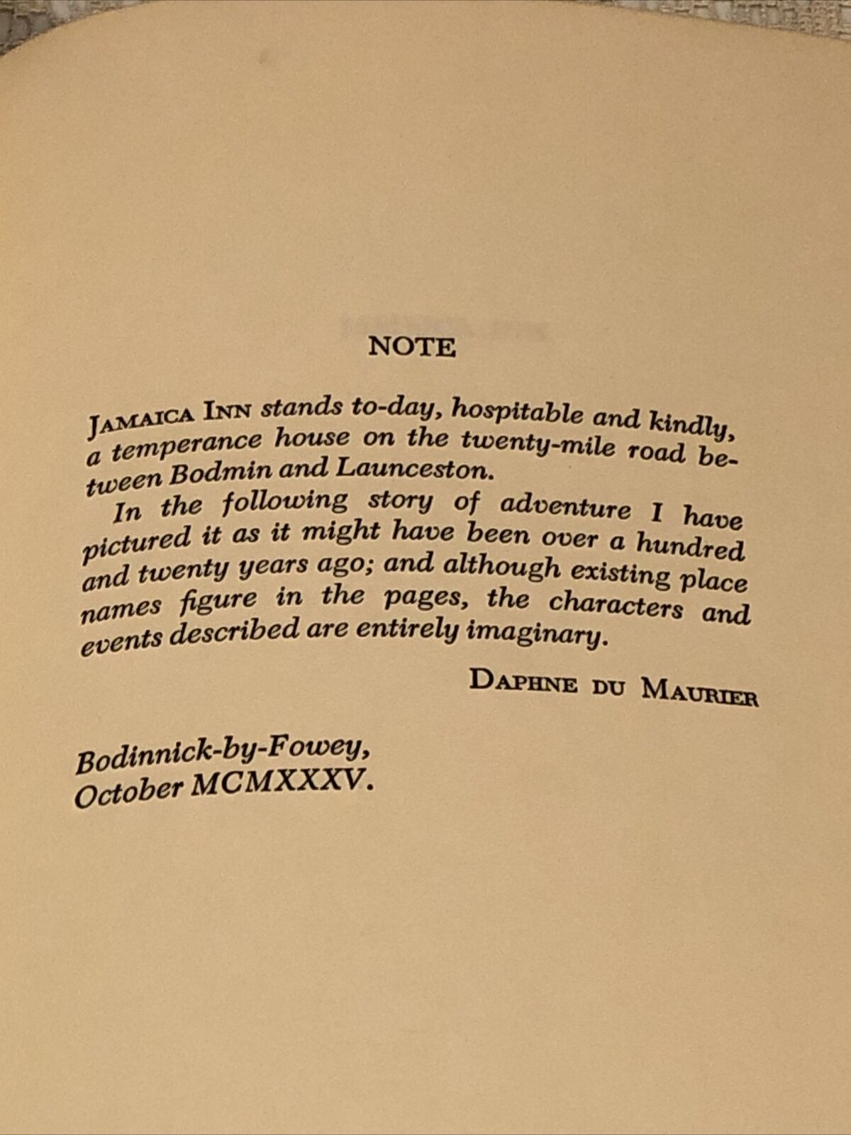 Jamaica Inn by Daphne du Maurier, 1936 Doubleday Hardcover Book with Dust Jacket