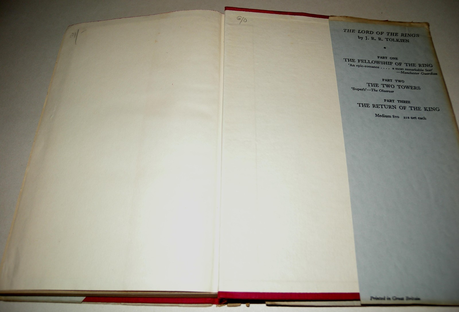 The Two Towers Tolkien 1957 1st Ed 5th Imp HB DJ Allen & Unwin