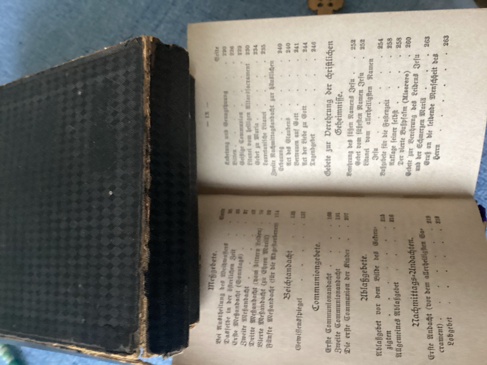 1890 German PrayerBook, Museum Quality, Richly Decorated, 3×4.5”, 472 pages
