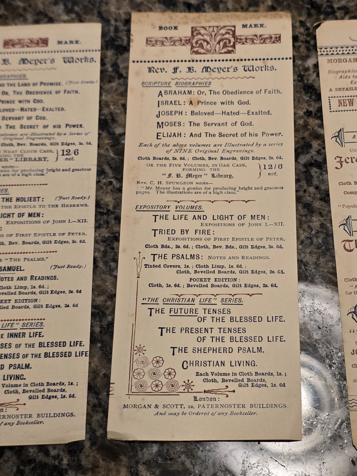Rare Lot Of 3 F. B. Meyer Bookmarks Keswick Convention 1880s-90s + Bonus