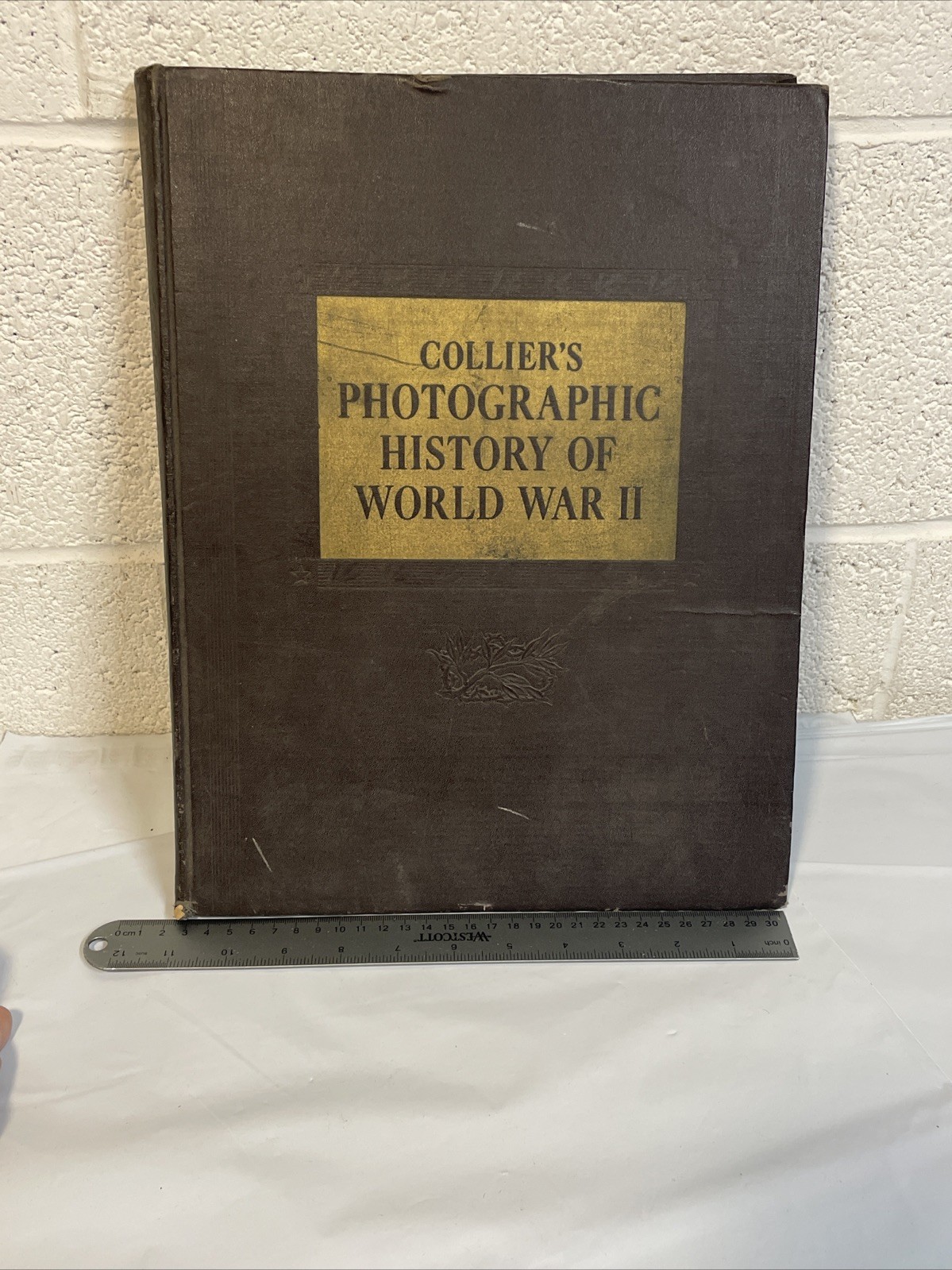 1946 Collier’s Photographic History Of World War II WW2 Hardback Book Vtg Pics