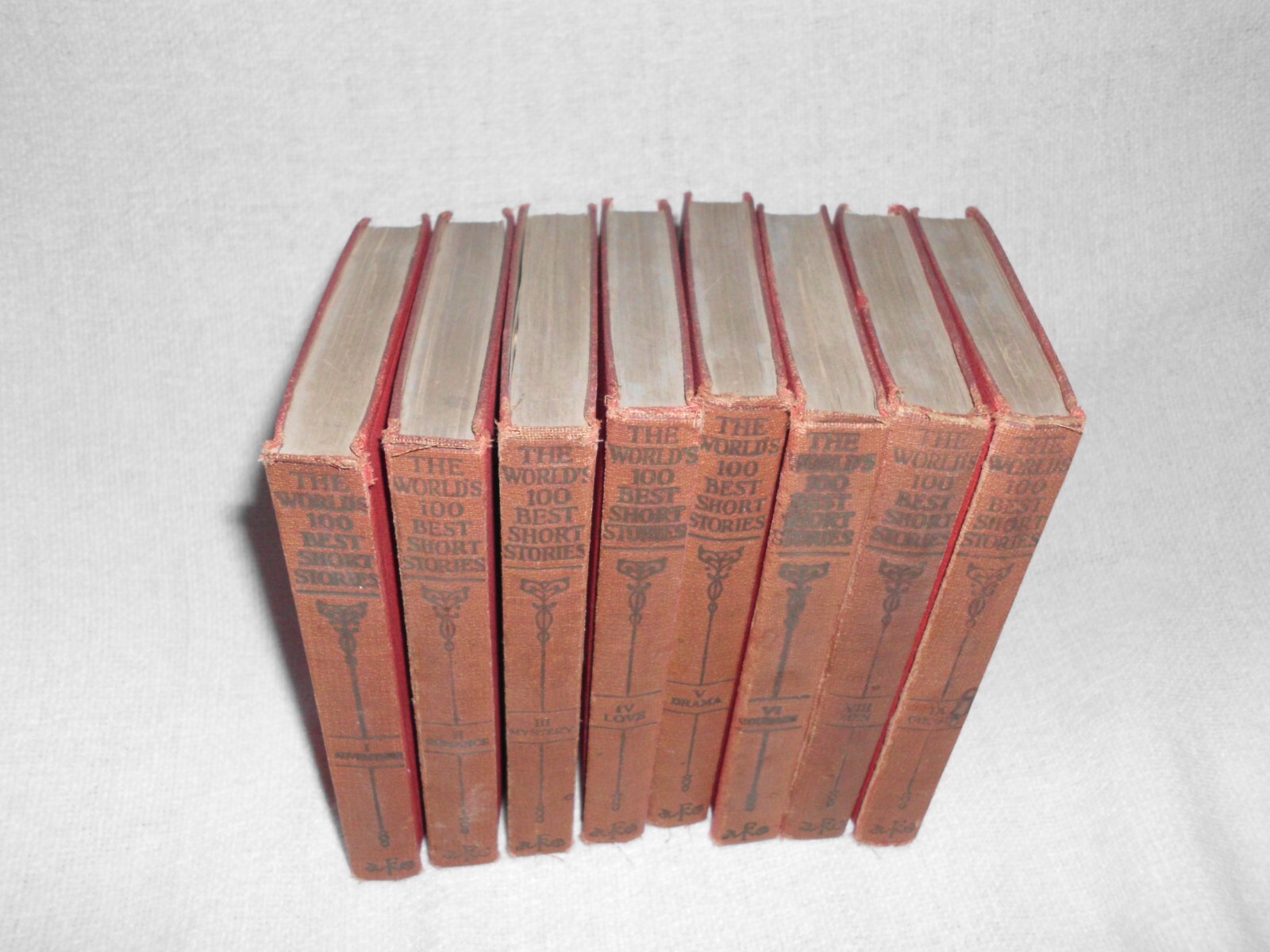 FUNK & WAGNALLS 1920s 100 BEST SHORT STORIES PART SET 8 BOOKS SHELF DECOR FILLER