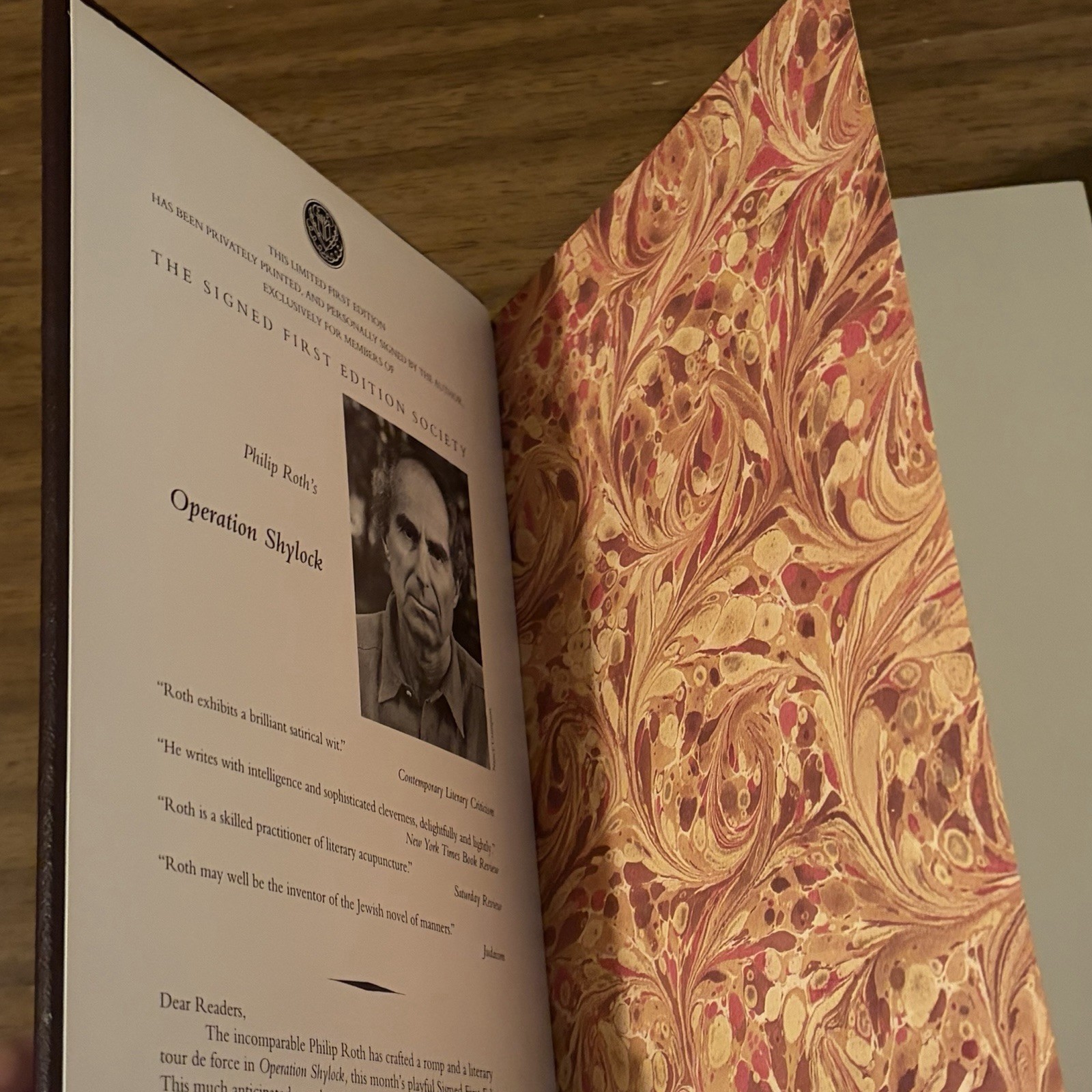 Philip Roth Operation Shylock Signed First Edition Franklin Library Leather Book