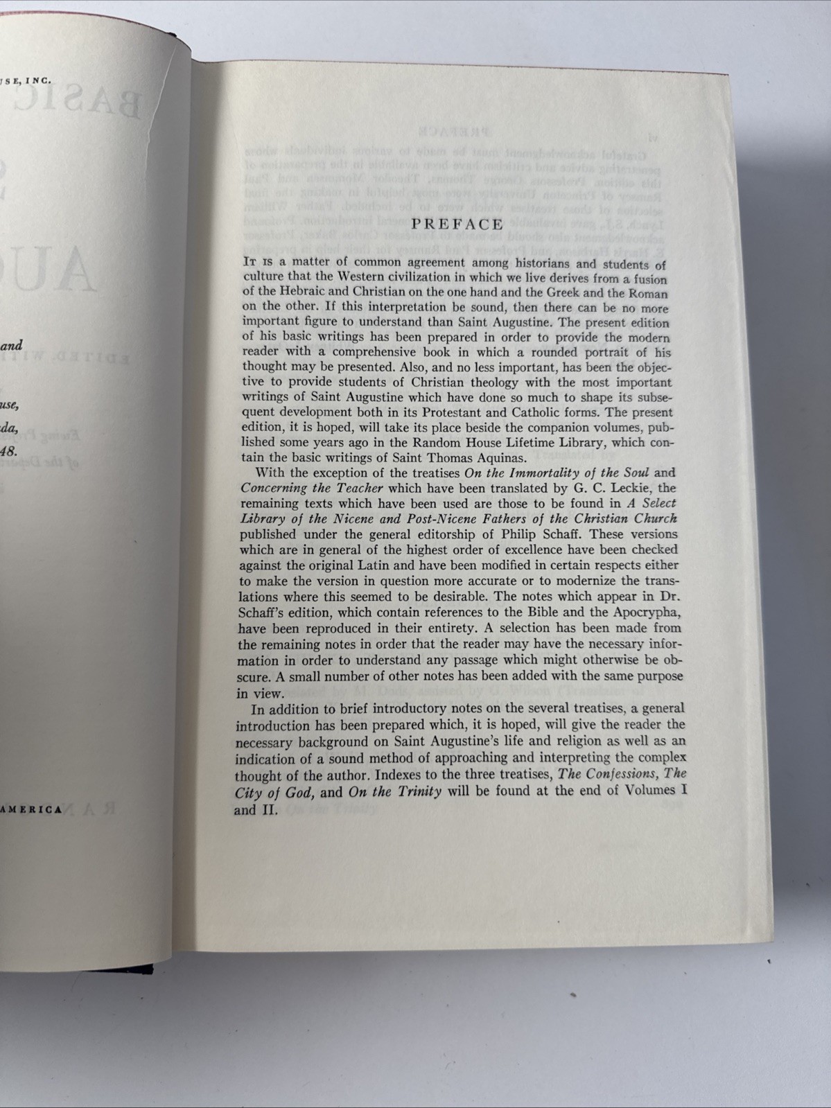 BASIC WRITINGS OF SAINT AUGUSTINE 2 Vol Set Case 1948 Random House Edited Oates