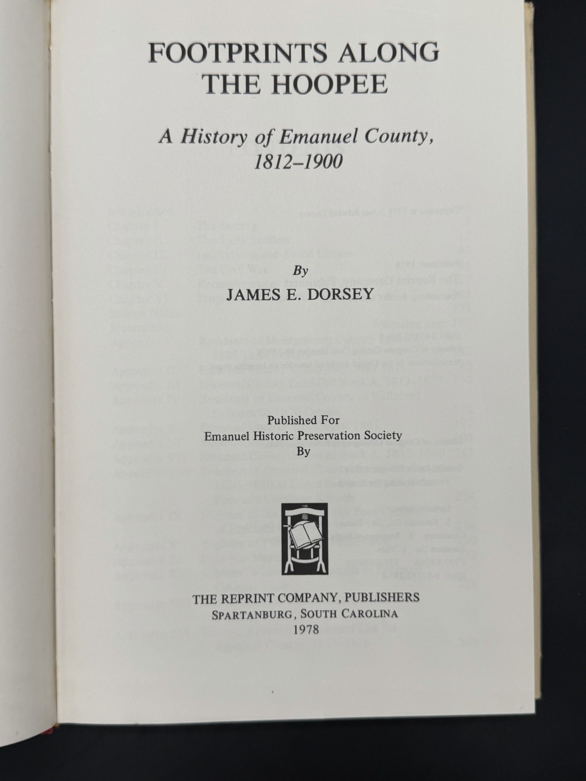 Footprints Along The Hoopee: Emanuel County GA History 1812-1900 ~ 1st Ed. HCDJ