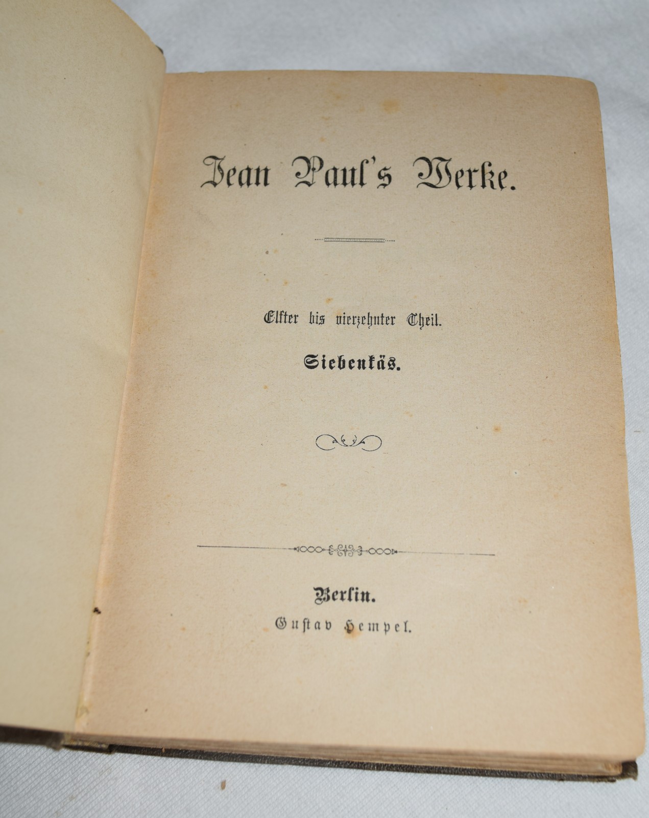 Antique Leather? Embossed Medallion Jean Paul’s Werke 11-14 GERMAN Gustav Hempel