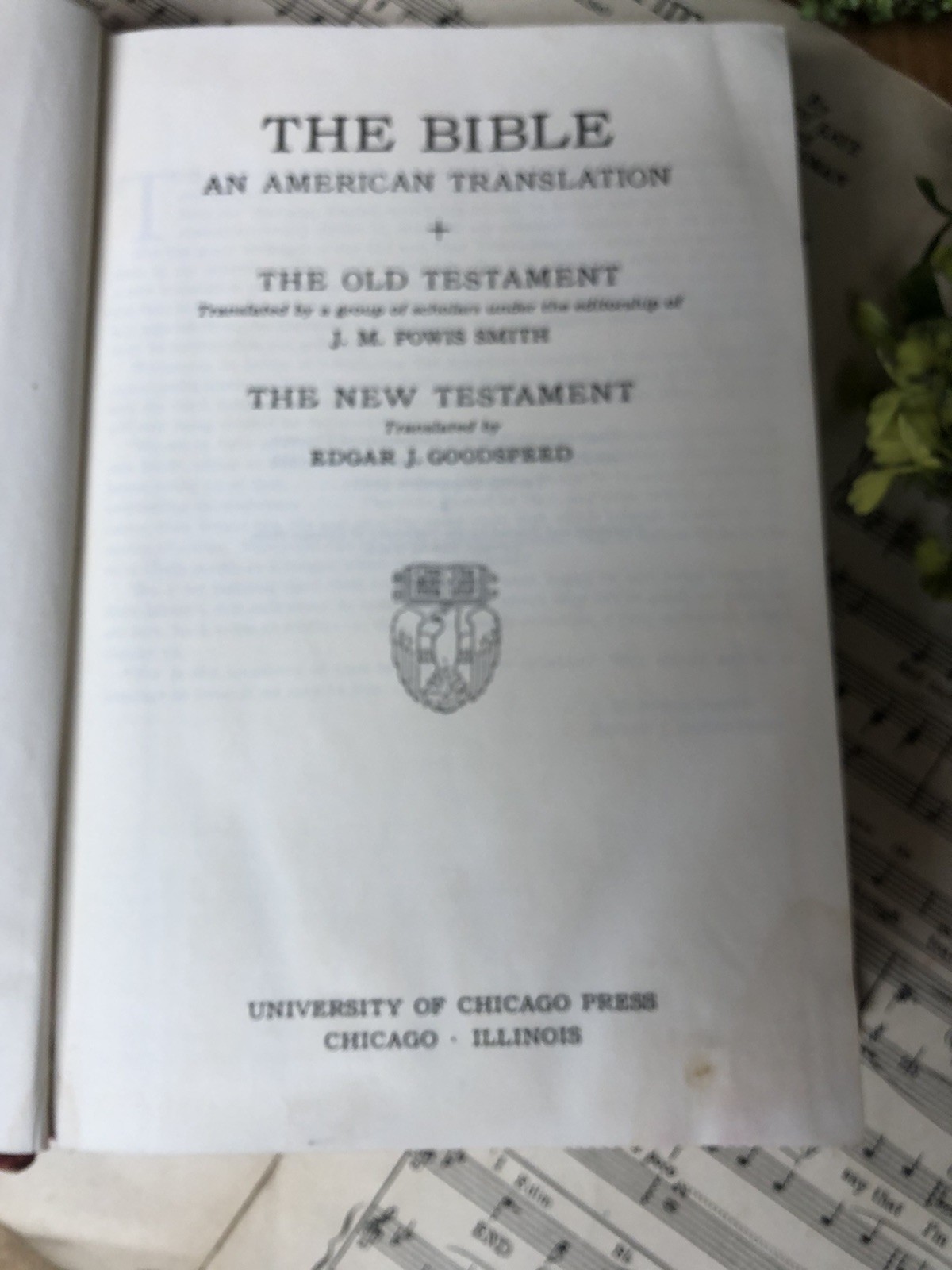Vintage 40s Era Bible American Translation by Smith & Goodspeed 1935/1947 12th