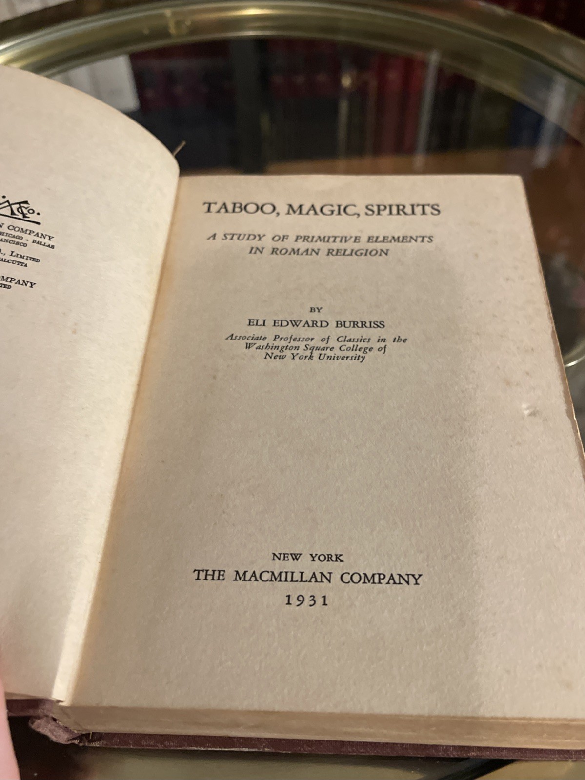 Taboo, Magic Spirits: A Study of Primitive Elements in Roman Religion 1931