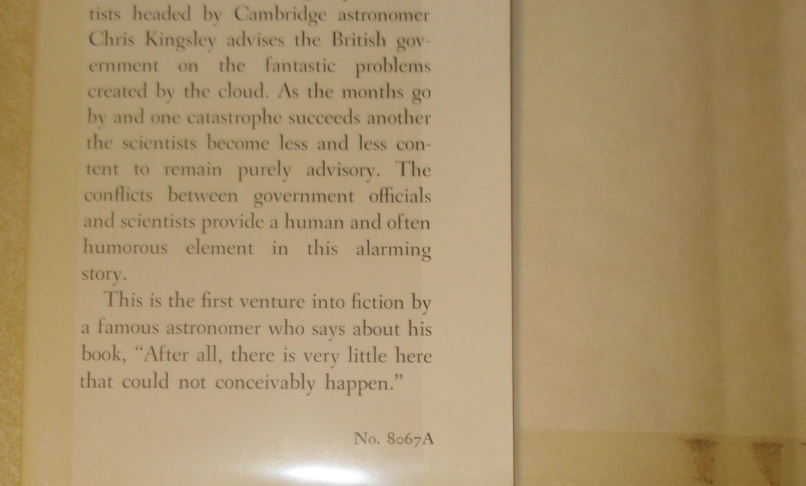 Fred Hoyle The Black Cloud 1st American Edition 1st Print HCDJ 1957