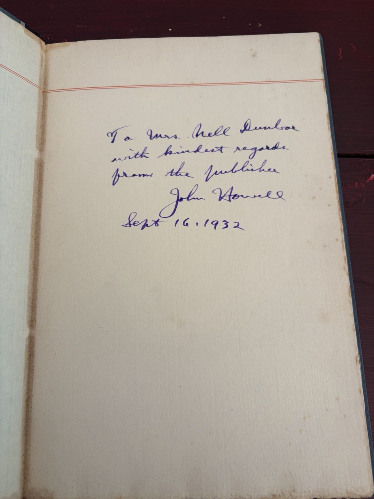 An Original Leaf From the Bible of the Revolution, John Howell, 1930, Signed