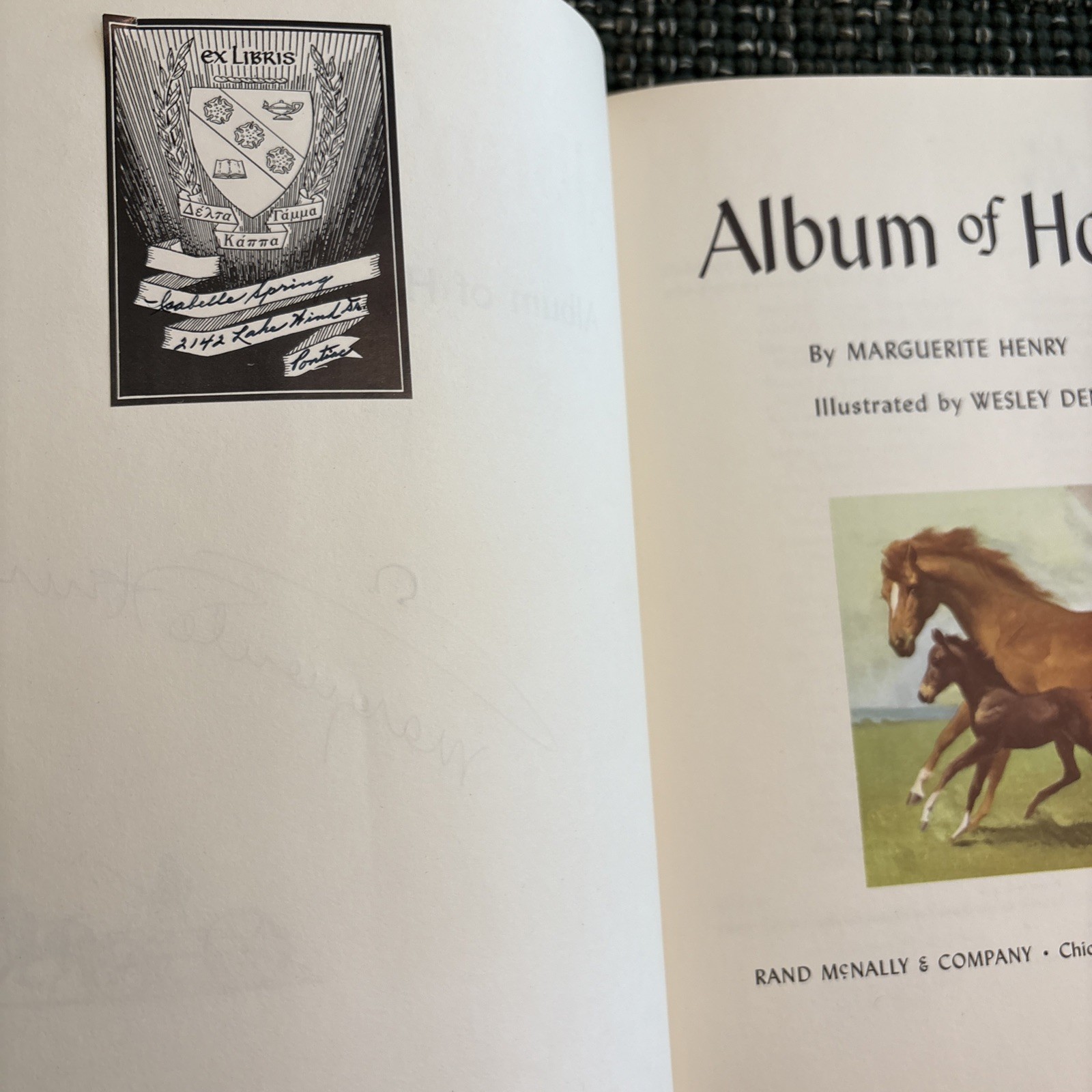 SIGNED Marguerite Henry “Album of Horses” – 1961, Hardcover, Illustrated