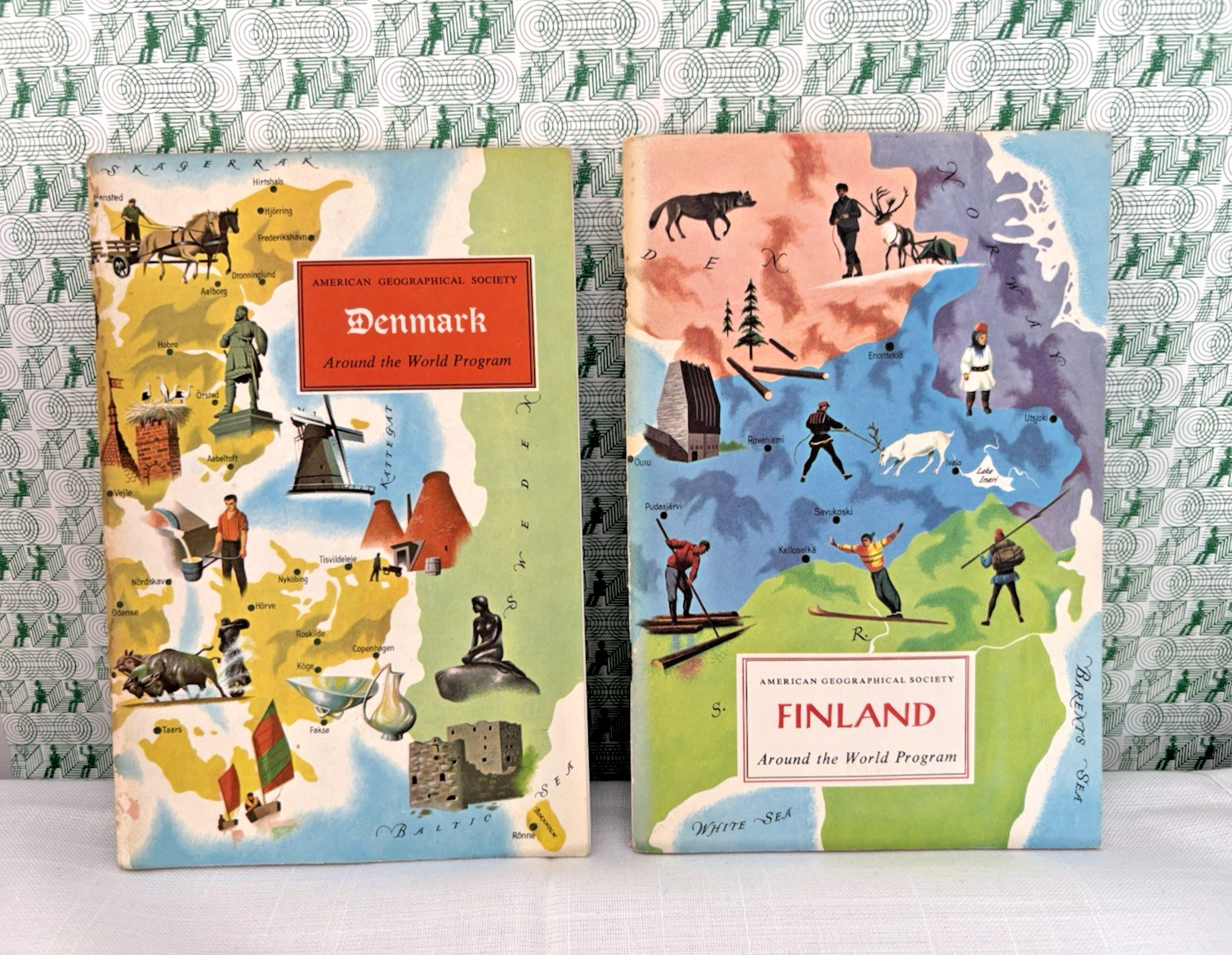 Vintage American Geographical Society Denmark & Finland guides