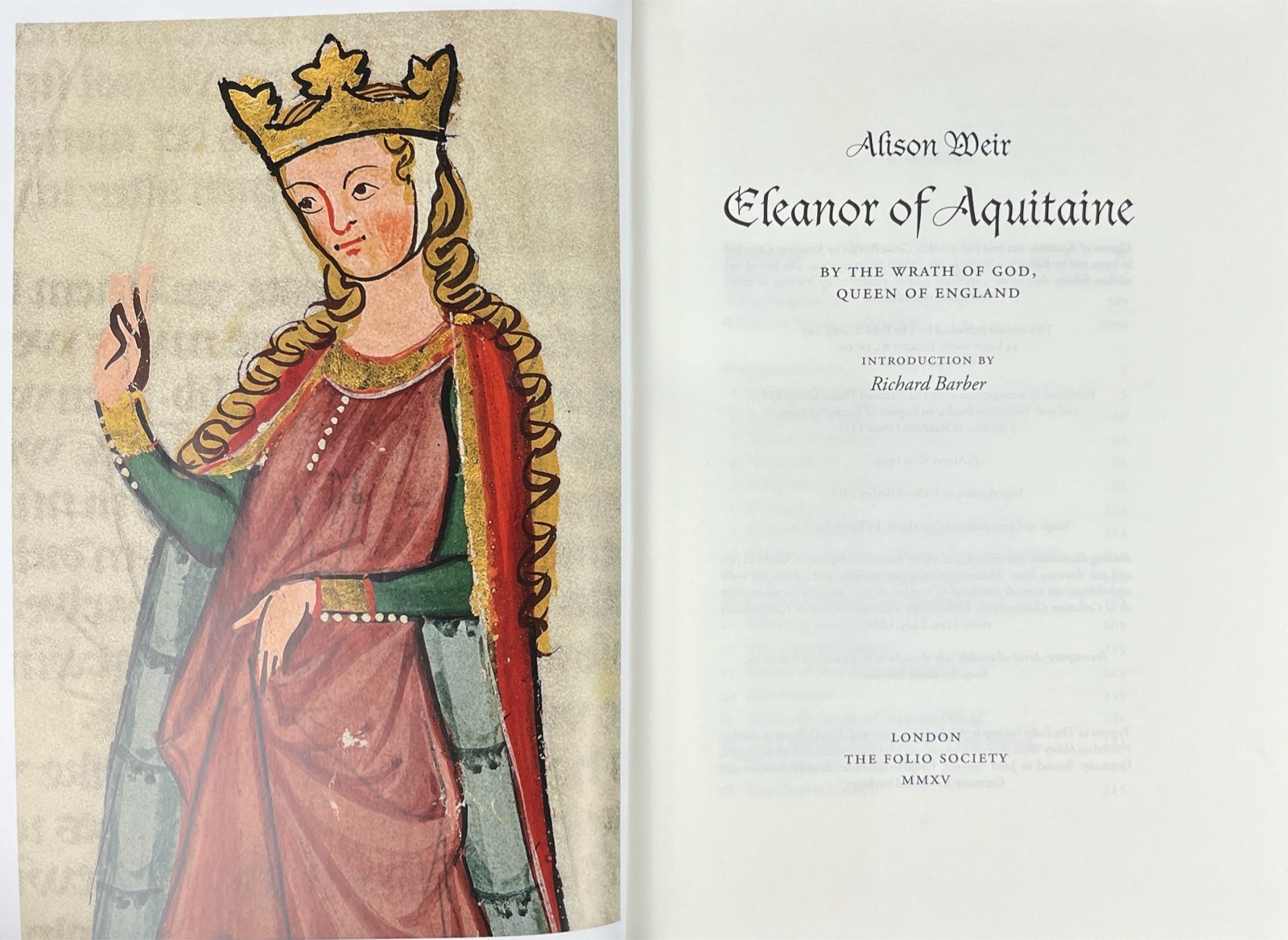 Eleanor of Aquitane by Alison Weir. Folio Society First Edition, 2015