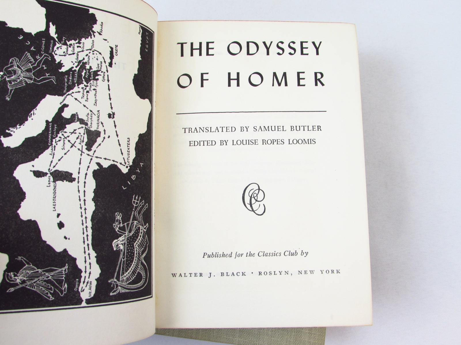 The Odyssey & Iliad Homer 1942/1944 Walter J Black Classics Club HC 2-Volume Set