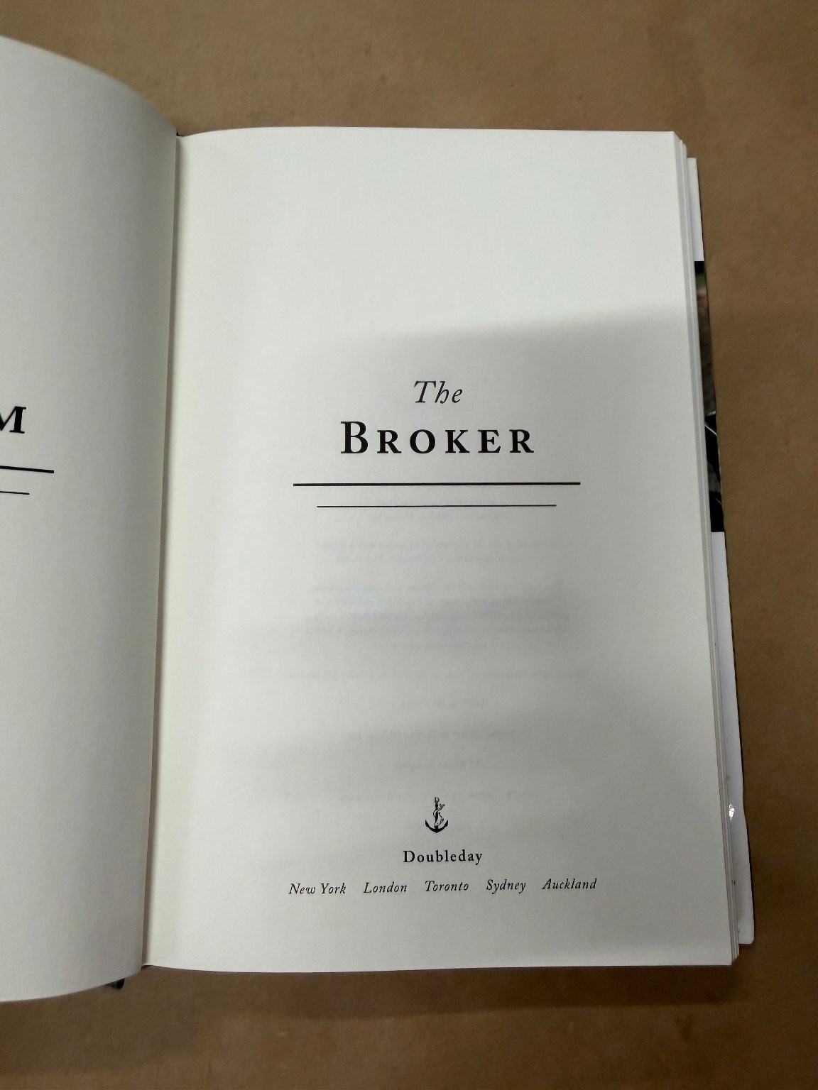The Broker John Grisham Novel Thriller Suspense Doubleday