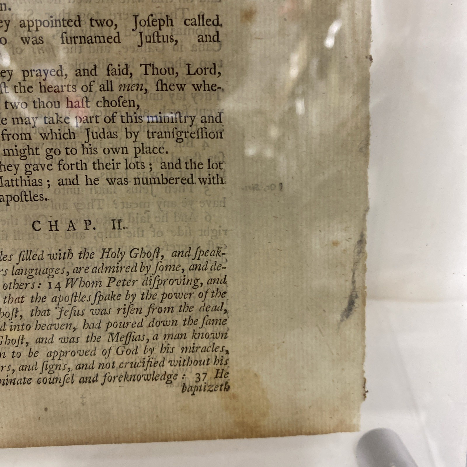 1578 Geneva Bible Leaf, First Pulpit Folio printed in England The Acts Of The