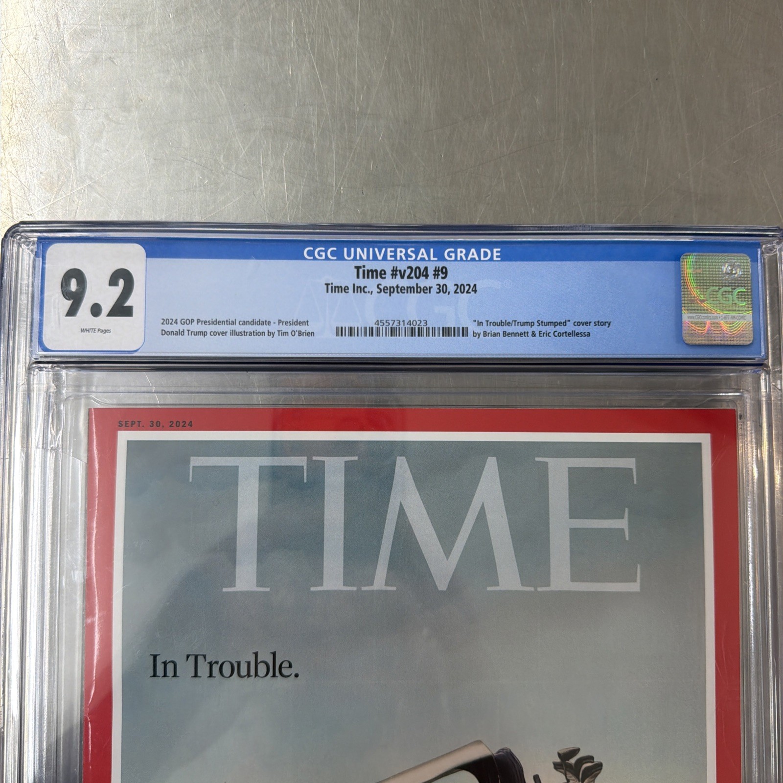 🔥Time Magazine Donald Trump In Trouble – September 30 2024 CGC 9.2. RARE!!! 🔥