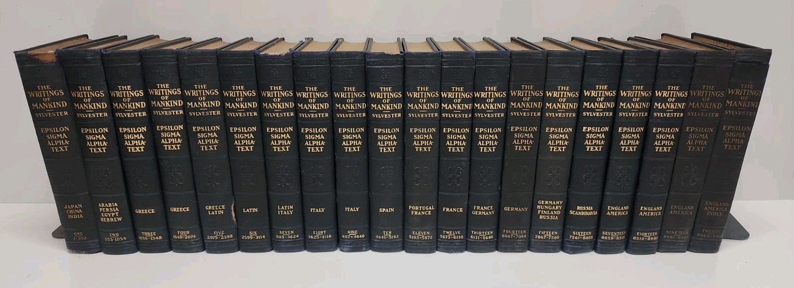 1924 THE WRITINGS OF MANKIND Complete Book Set Sylvester Epsilon Sigma Alpha