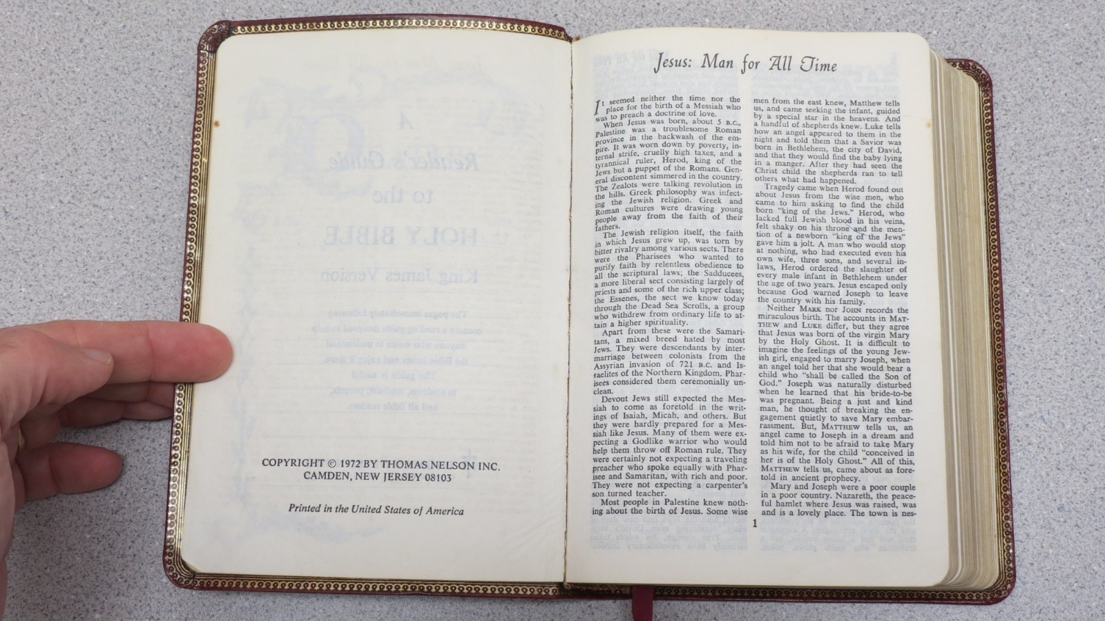 Holy Bible KJV Nelson 484BG – 1972 – Genuine Leather Cowhide