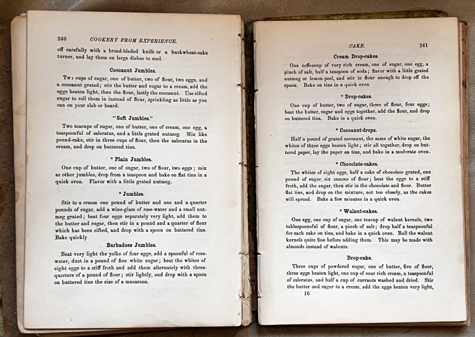1875 1st Thus Edition “Cookery From Experience” by Sara I. Paul / Early Cookbook