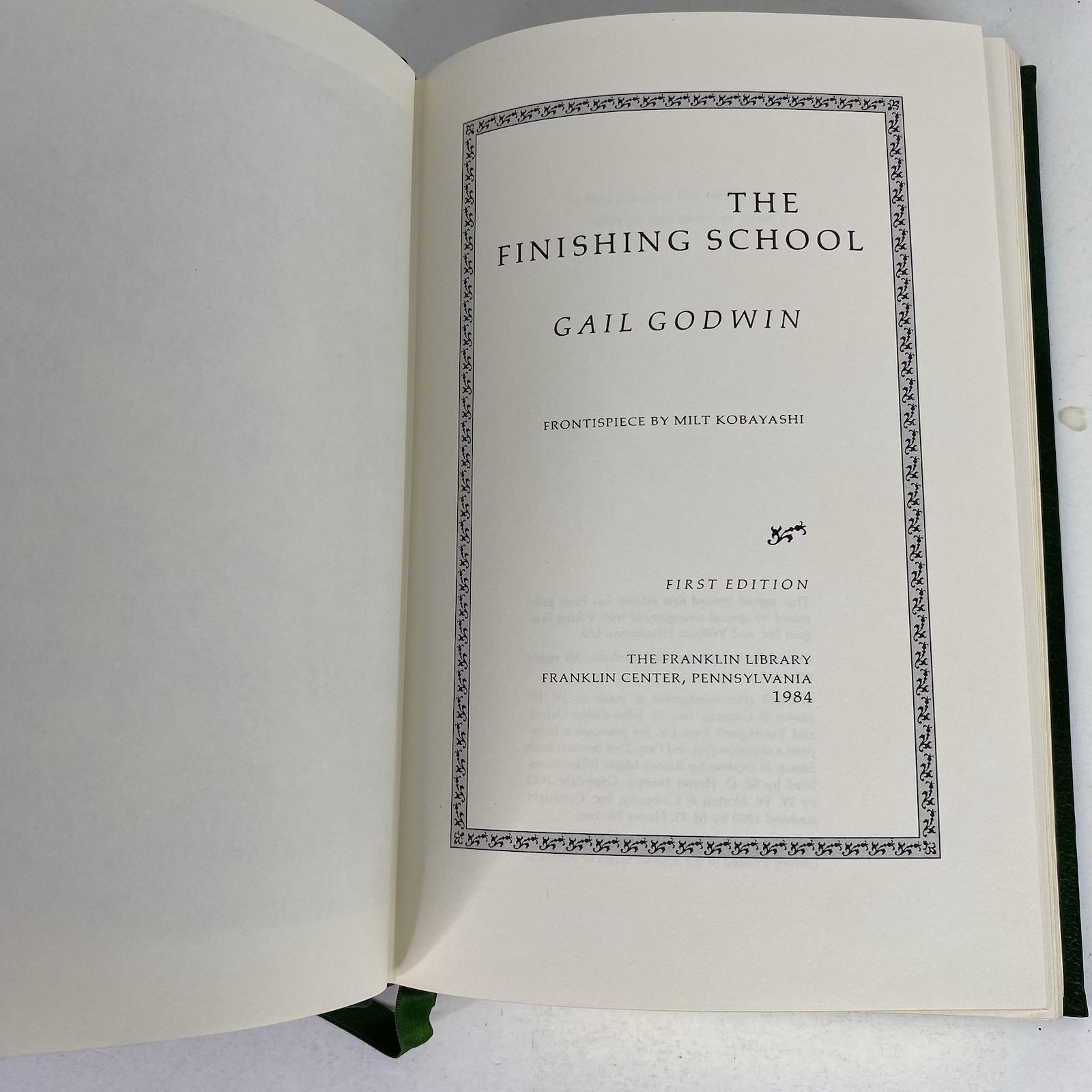The Finishing School Gail Godwin Signed Book Franklin Library 1984 Gilded Edges