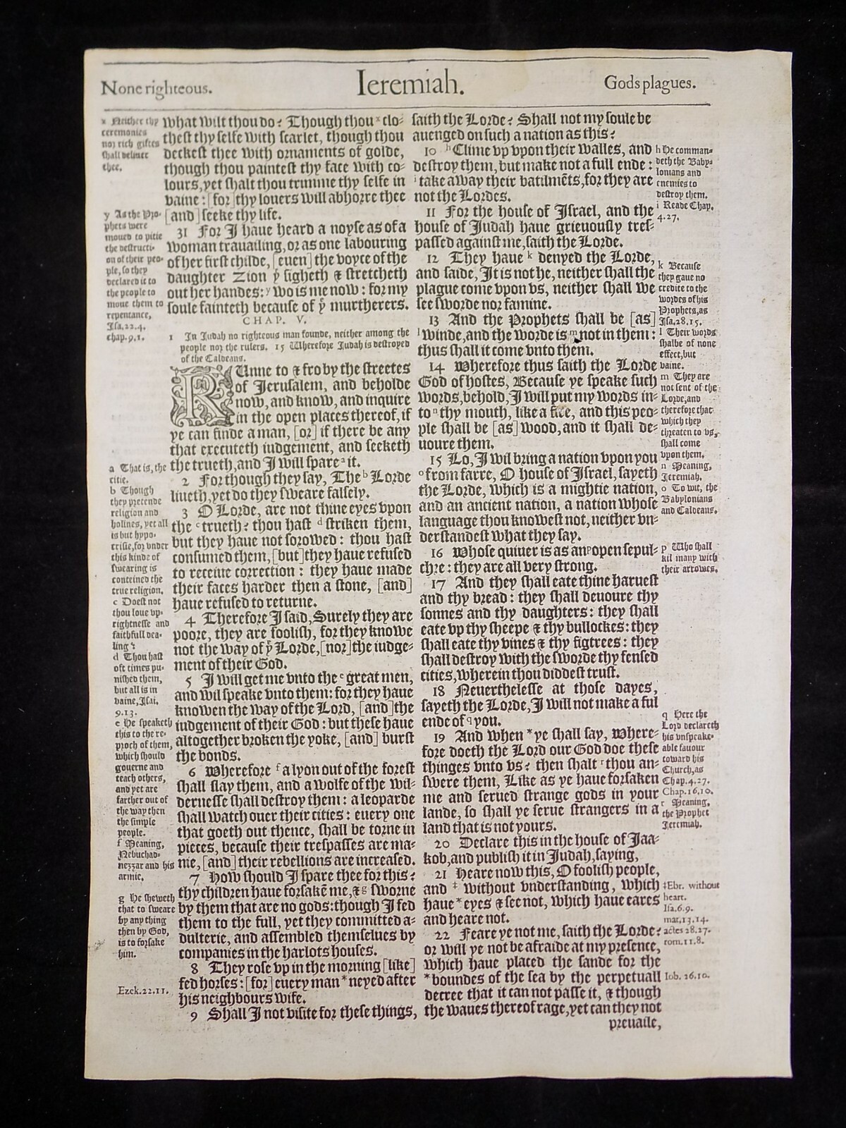 1583 Noblest Geneva Bible Folio- Book of Jeremiah- YOU PICK