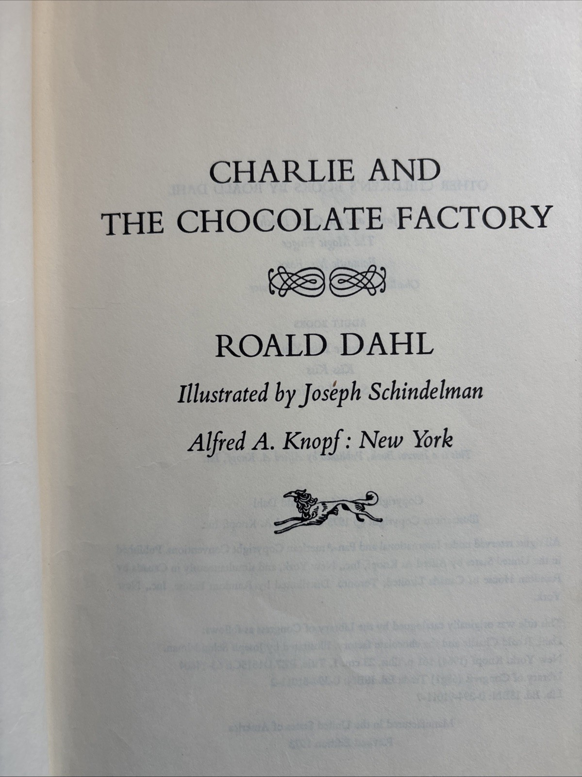 1973 Revised Edition Charlie and The Chocolate Factory by Roald Dahl HC