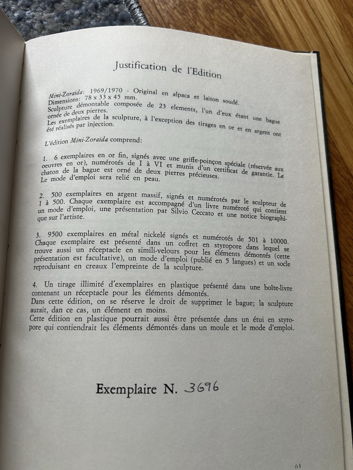 La Mini Zoraida – MIGUEL BERROCAL 1971 Printed In Italy, Sculpture Book