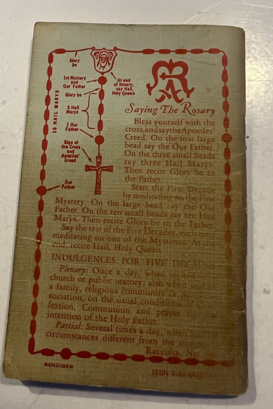 Vintage 1954 Booklet ROSARY NOVENAS TO OUR LADY Catholic Benzinger Publishing