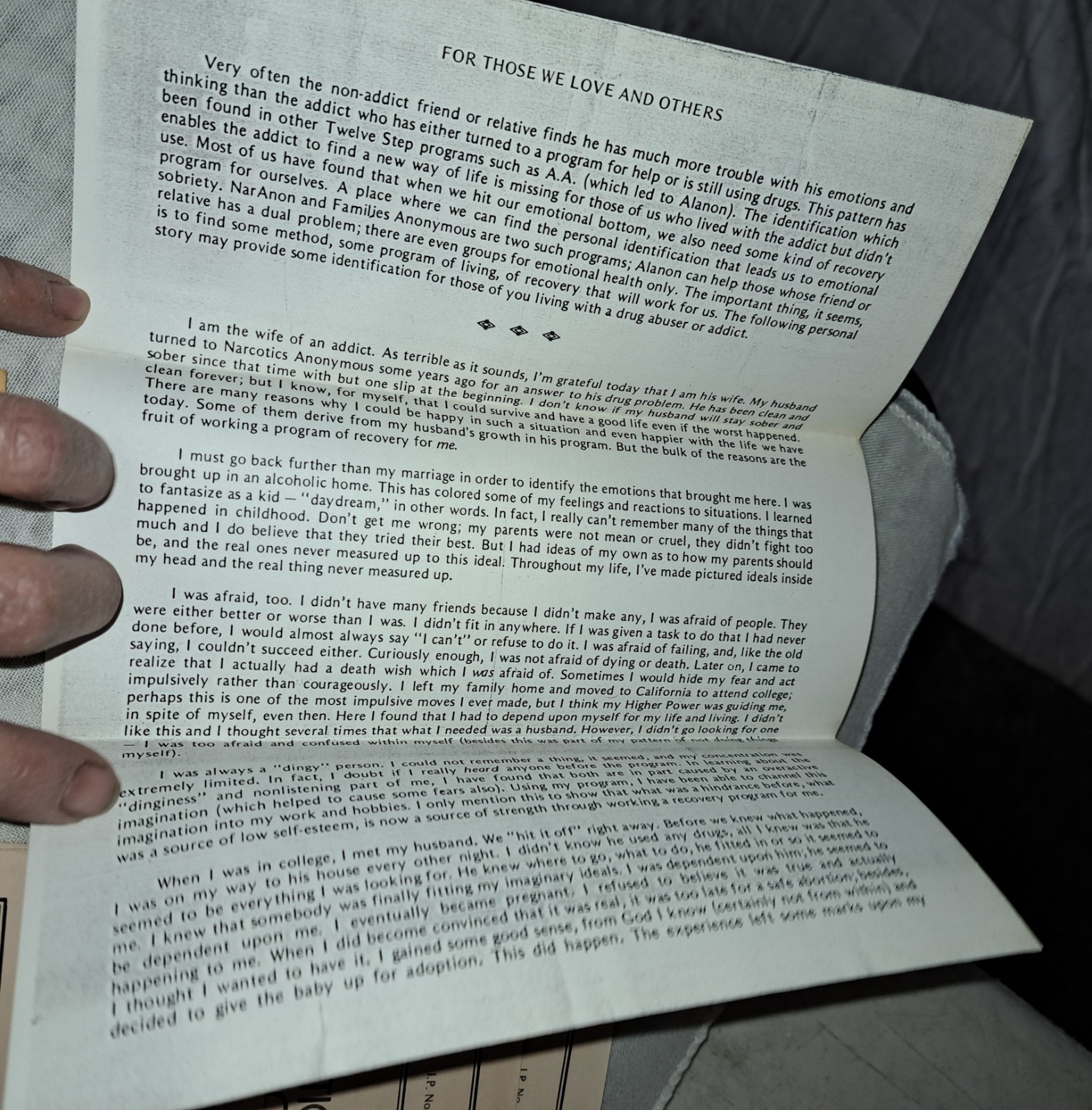 Six Narcotics Anonymous CARENA 1976 Informational Pamphlets… PLUS…
