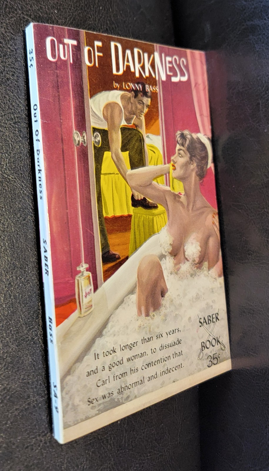 Out Of Darkness Lonny Bass Saber SA-9 PBO 1959 Vintage Sleaze Pulp GGA MINTY