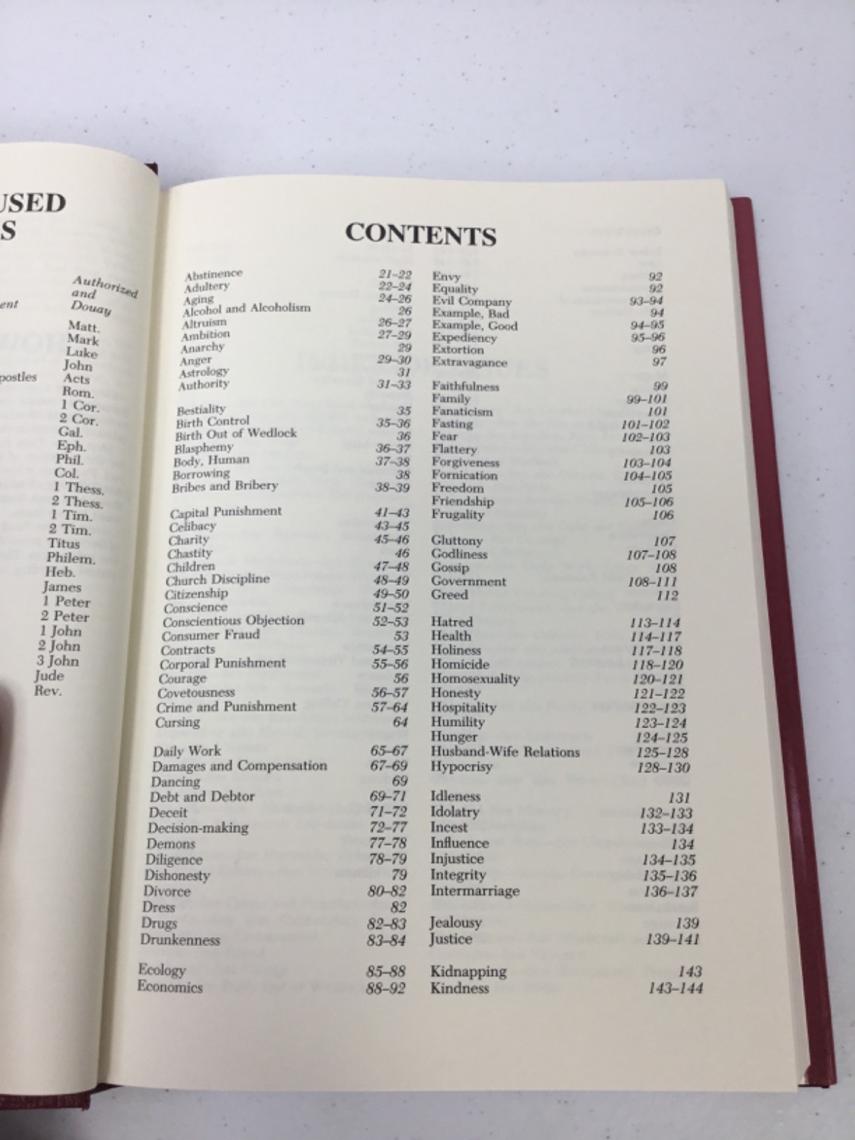 The Word Topical Bible of Issues and Answers. Pins on, 1981 HCDJ
