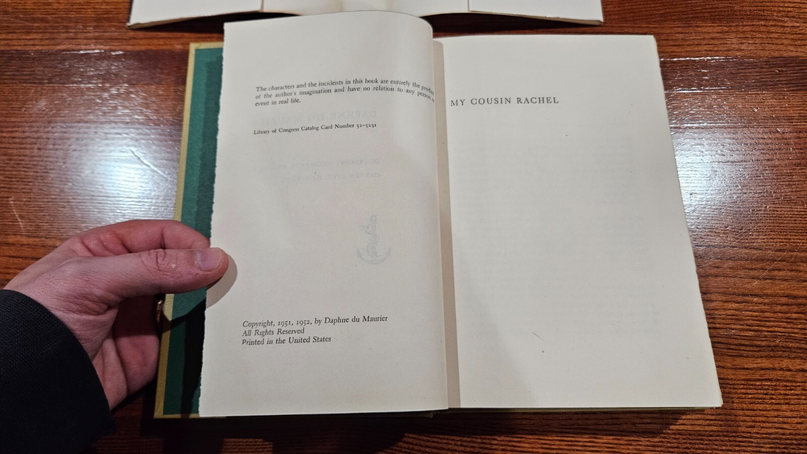 Daphne Du Maurier HC 1st First My Cousin Rachel 1952 Doubleday Rebecca Library