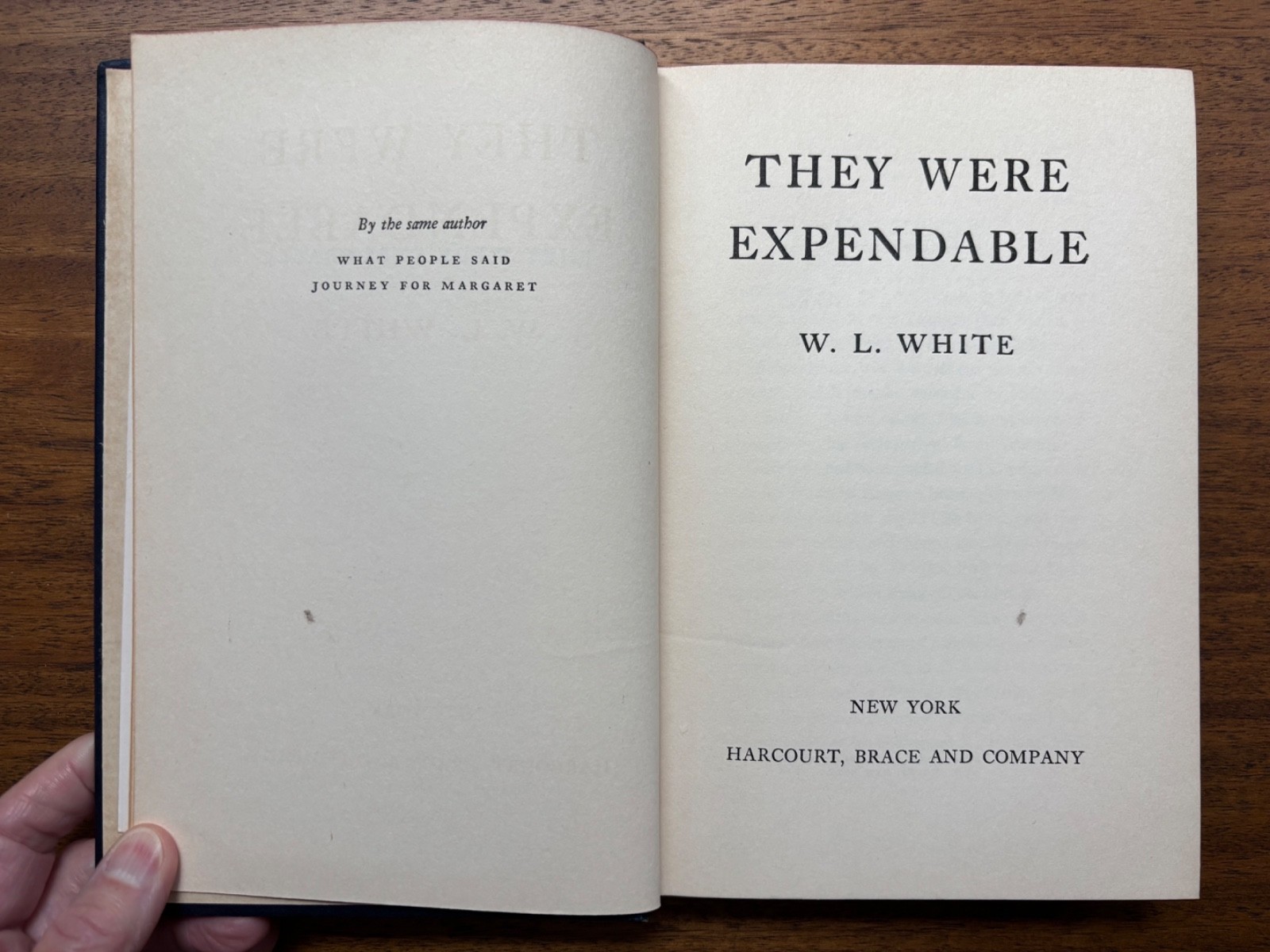 THEY WERE EXPENDABLE W L White 1942 HC/DJ First Edition, 1st Print, BMC Insert