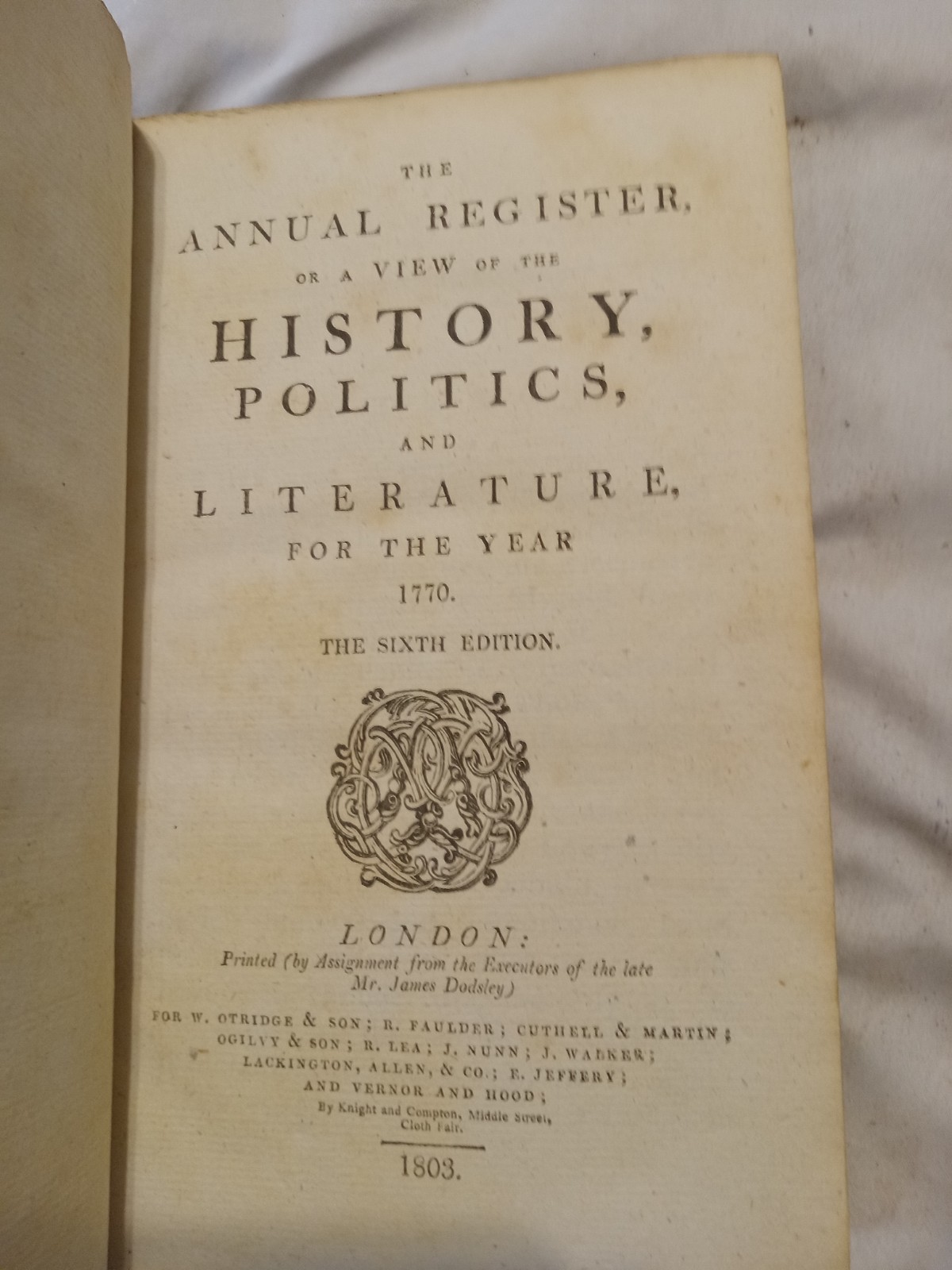 The Annual Register For The Year 1770 History Politics And Literature