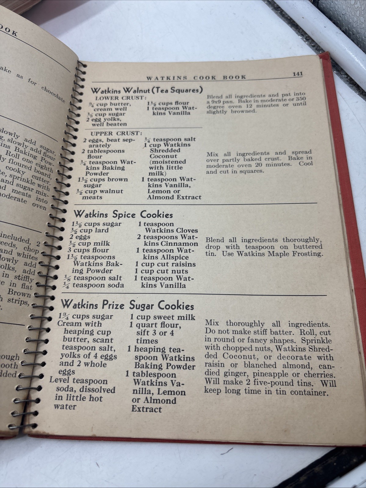 1936 Watkins Cook book 1st edit 1930s Cooking Depression Breadmaking Canning HC
