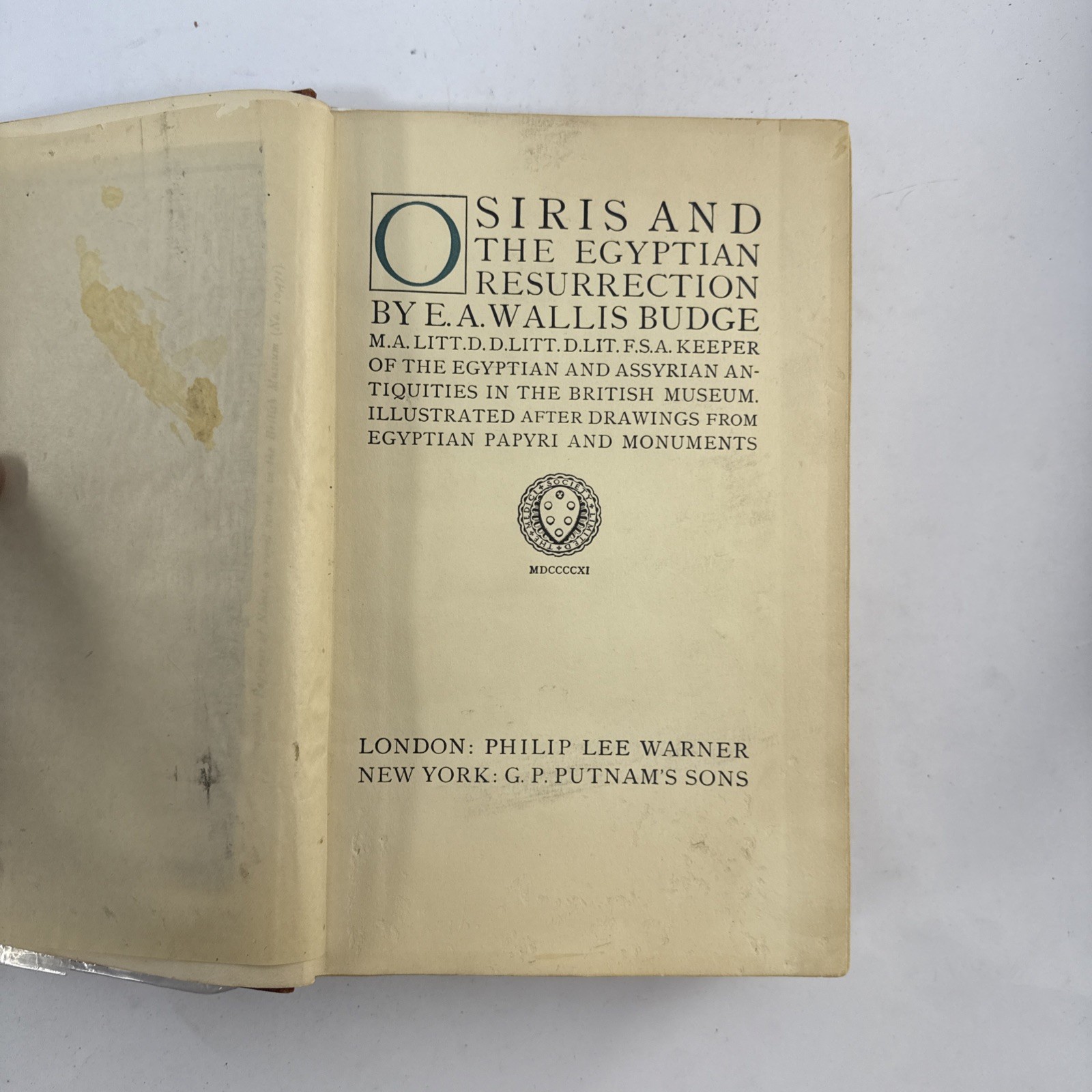 1911 Osiris Egyptian Resurrection E.A. Wallis Budge 2 Vol Occult Set w/ Fold Out