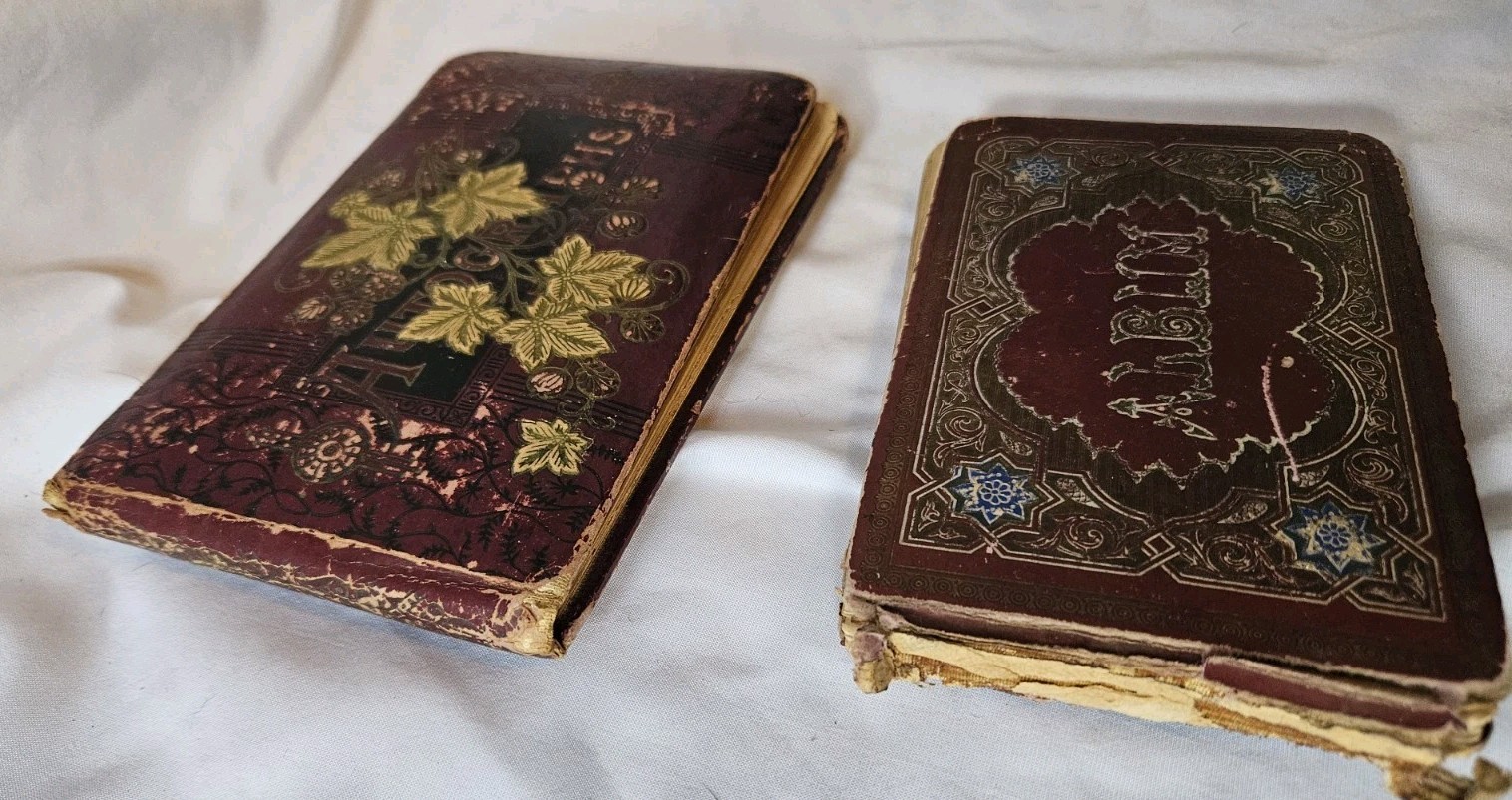 Lot 2 Antique Vintage 1880’s Autograph Books Iowa Texas Nearly Full
