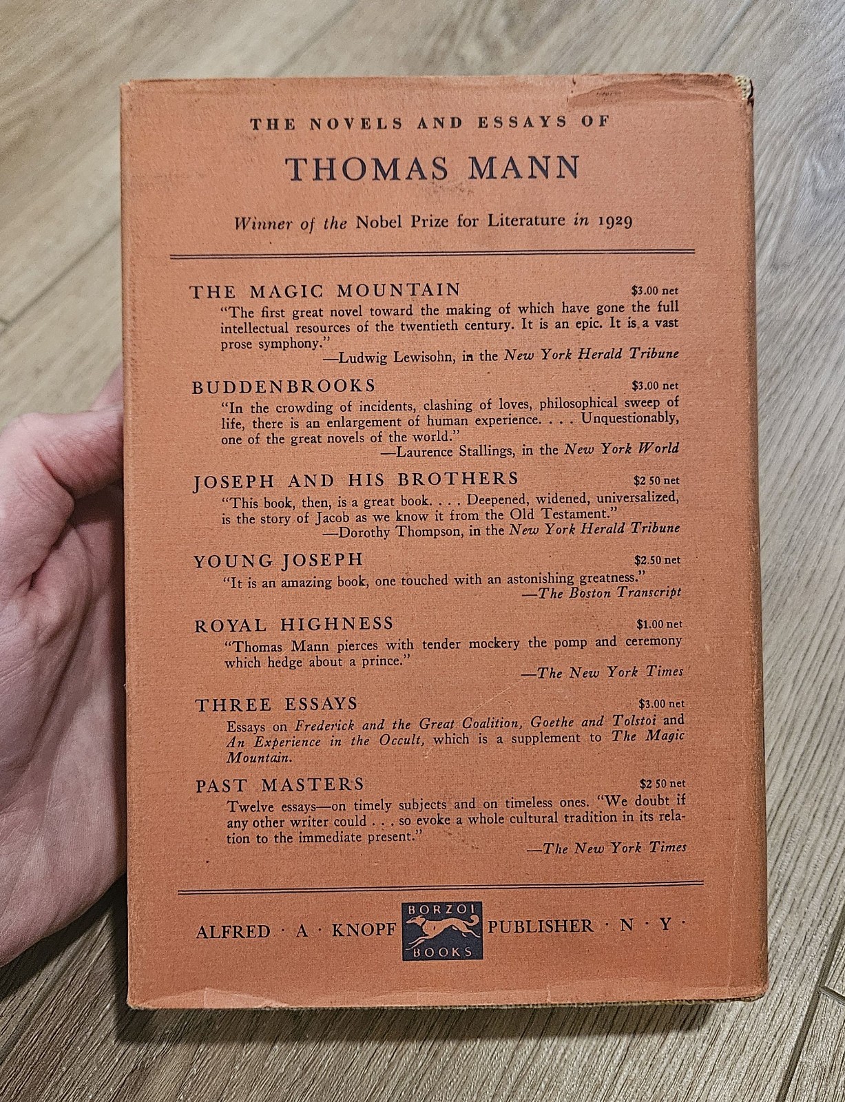 Thomas Mann Stories of Three Decades – H.T. Lowe-Porter, 1936 Knopf HCDJ