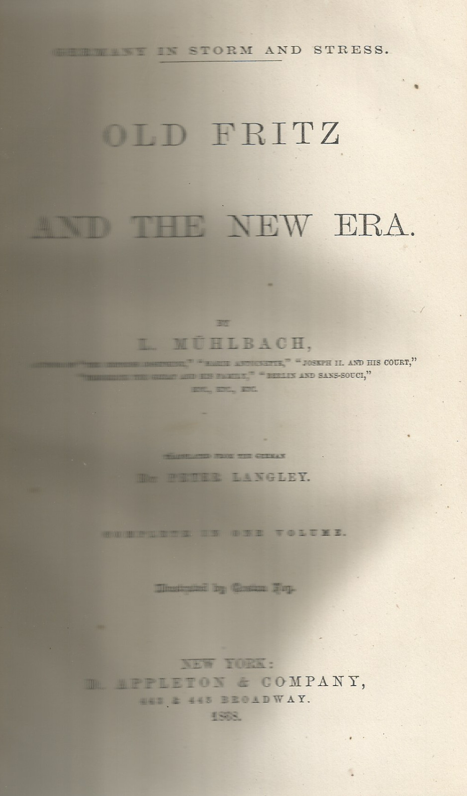 THE WORKS OF L. MUHLBACH, 3 VOLUMES, 1873, LEATHERBOUND
