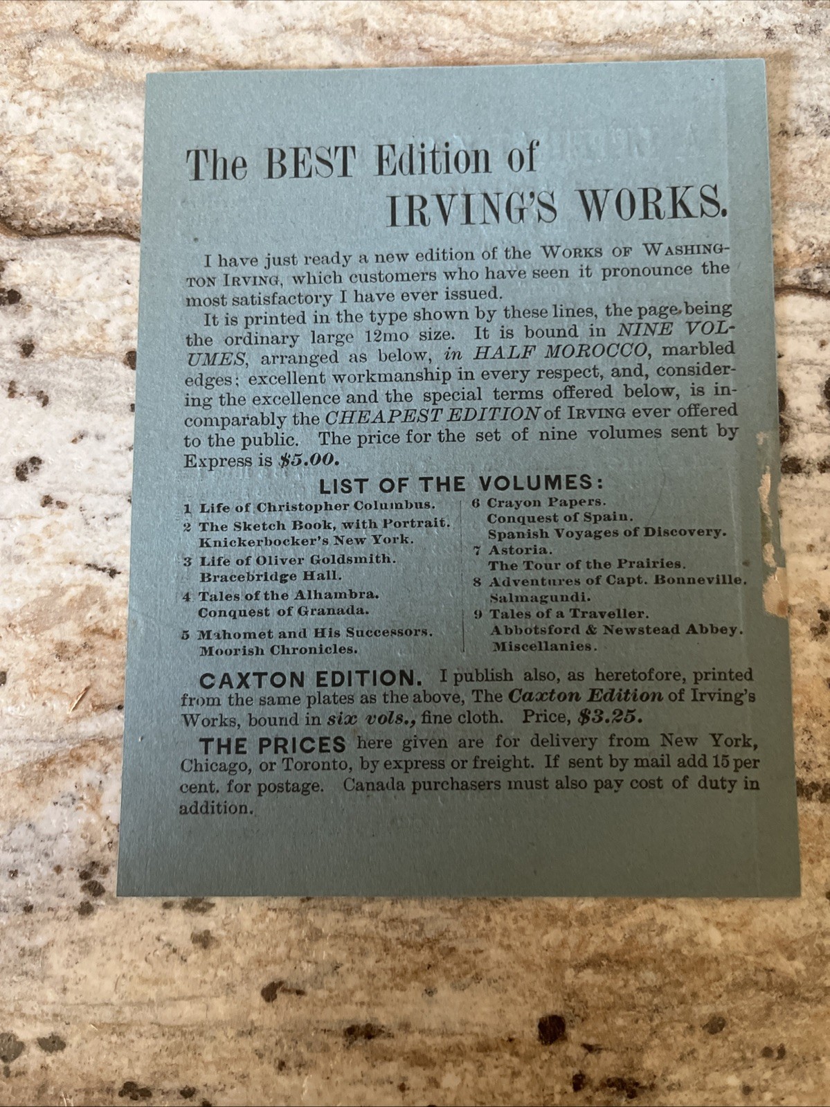 The Sketch Book & Knickerbocker’s History of New York by Washington Irving 1886