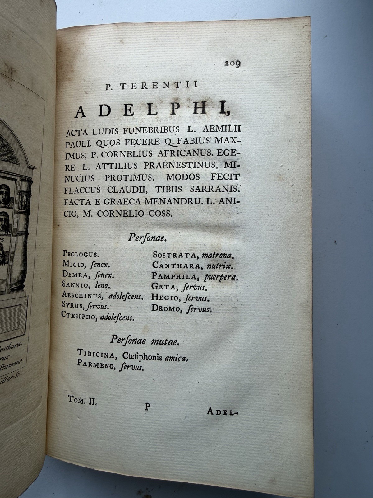 1751 Terence COMOEDIAE 2 Vols Latin London Knapton Leather Antiquarian