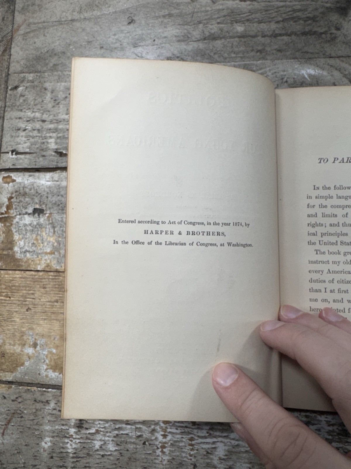 1875 Antique Political Book “Politics for Young Americans”