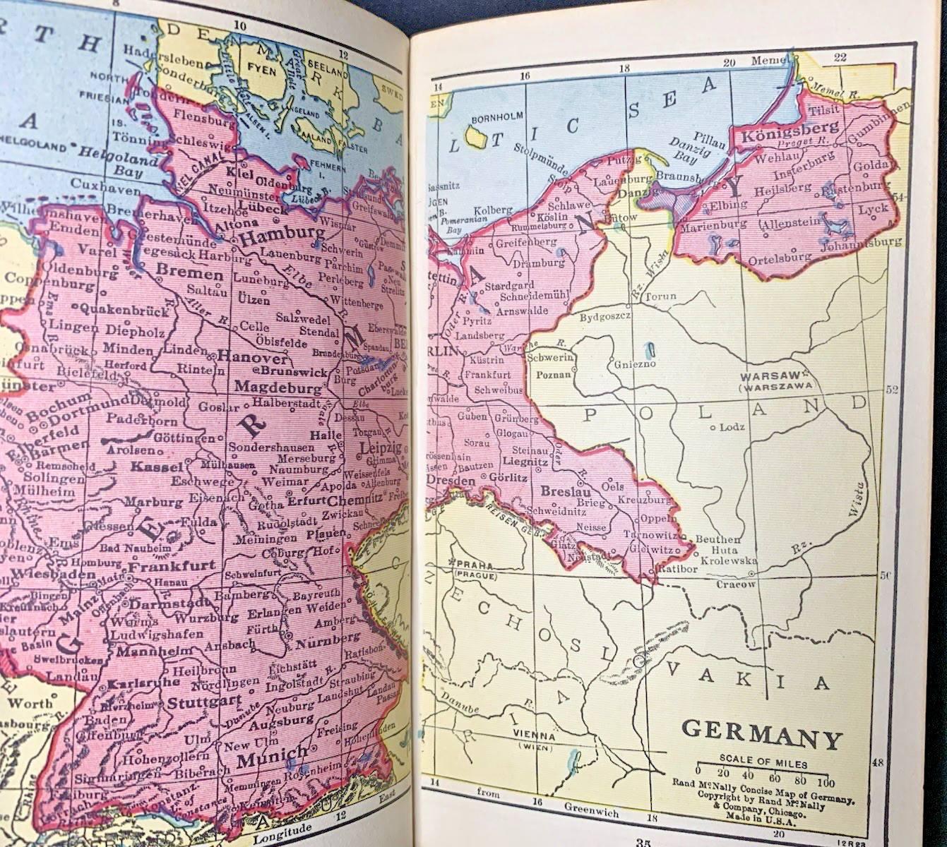 Vintage Rand McNally Atlas of the World – Salz Bros NY – Pocket Book of Maps