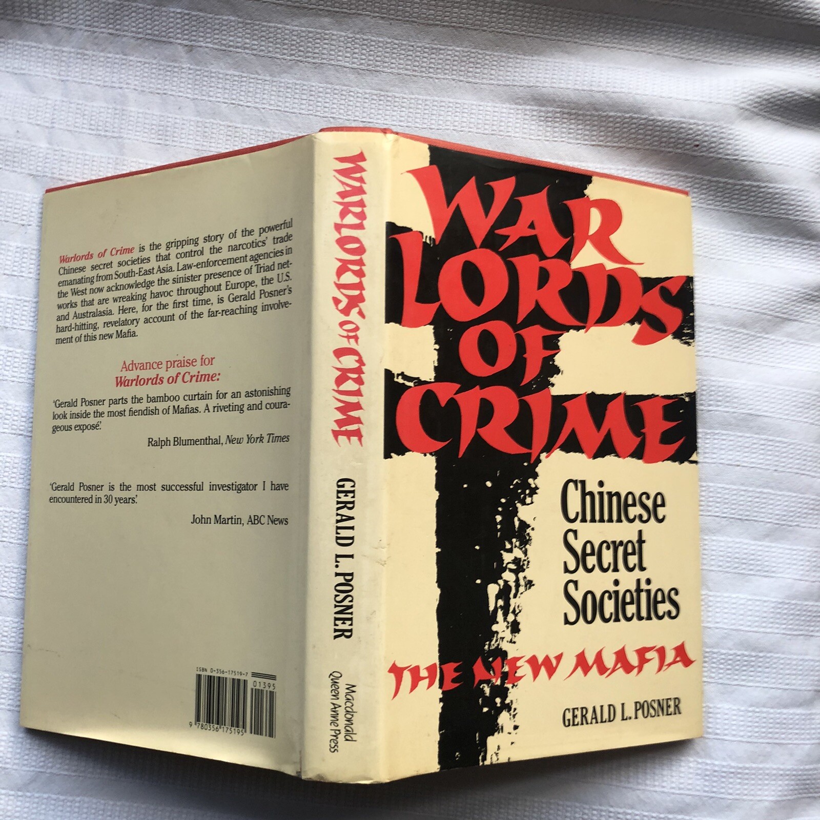War Lords Of Crime Chinese Secret Societies Gerald L Poster 1st HB/DJ