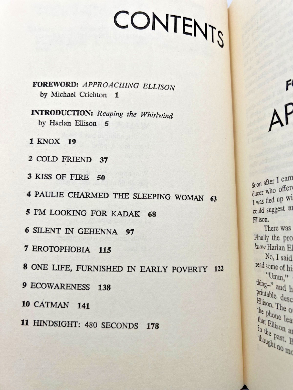Approaching Oblivion Harlan Ellison 1974 HCDJ Foreward By Michael Crichton BCE