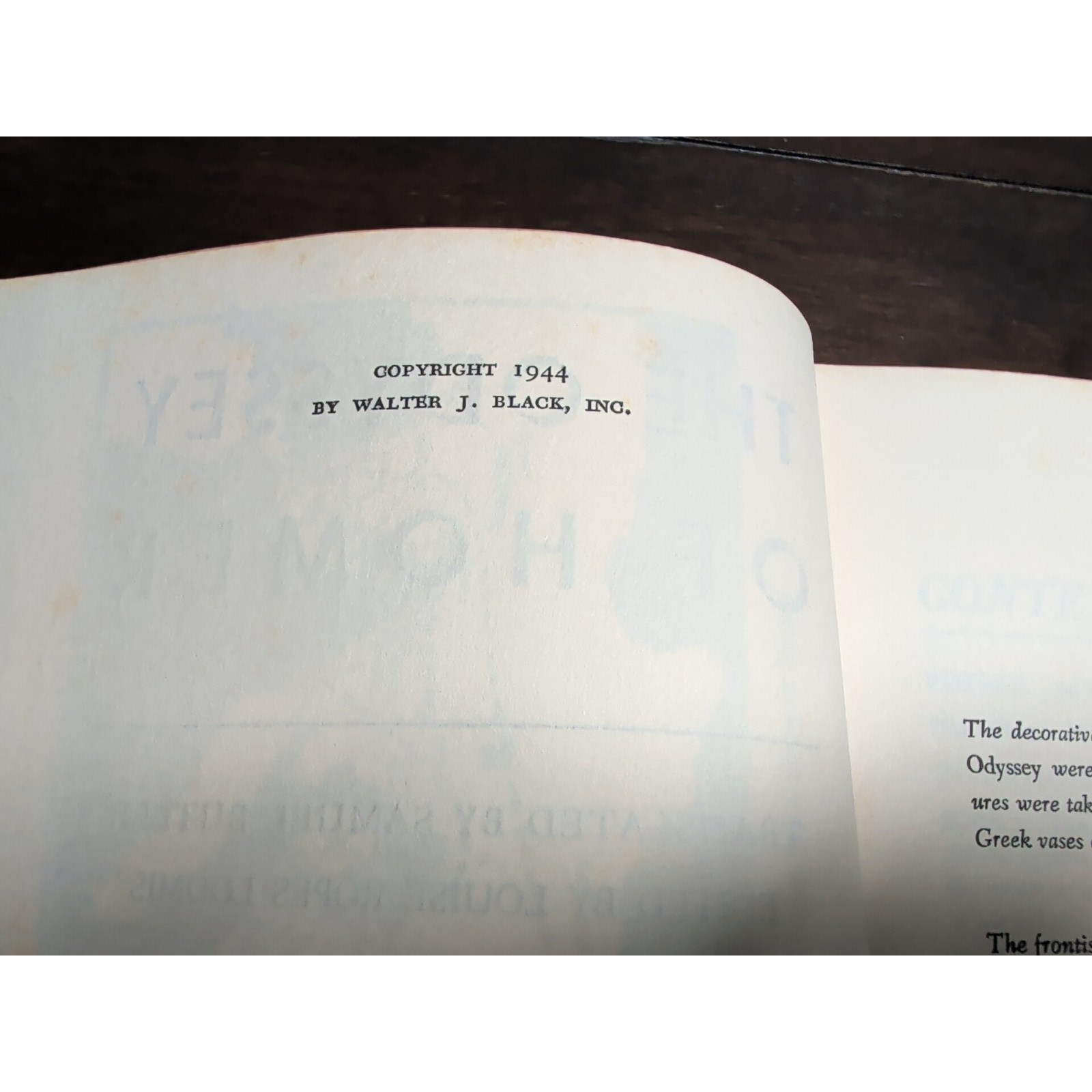 The Odyssey of Homer, Published for the Classics Club by Walter J. Black, 1944